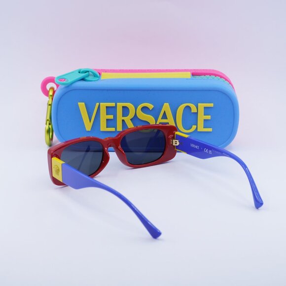 Versace Kids VK4003U 506587 Sunglasses Red Rectangle Frame, Grey Lenses - Picture 9 of 9